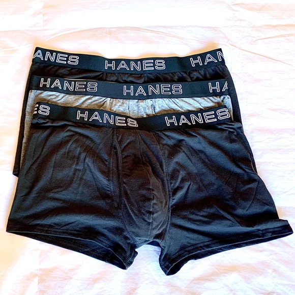 3 Pack Hanes Men's Total Support Pouch Trunk Underwear. (2 black, 1 gray); NWOT - Picture 3 of 16